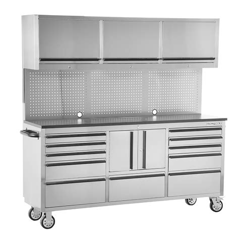 72 inch 11-drawer stainless steel tool box with cabinets|stainless steel tool box box.